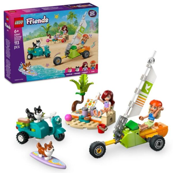 LEGO Friends 42643 Dobrodružstvo so surfujúcimi psami a skútrom