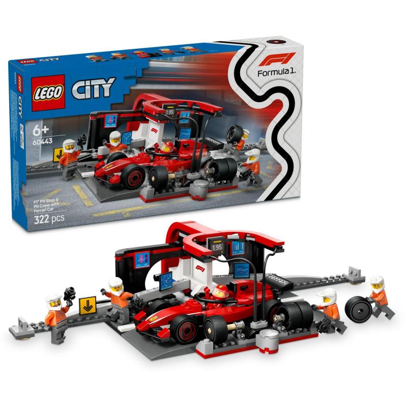 LEGO City 60443 Zastávka v F1® a Pit Crew s autom Ferrari