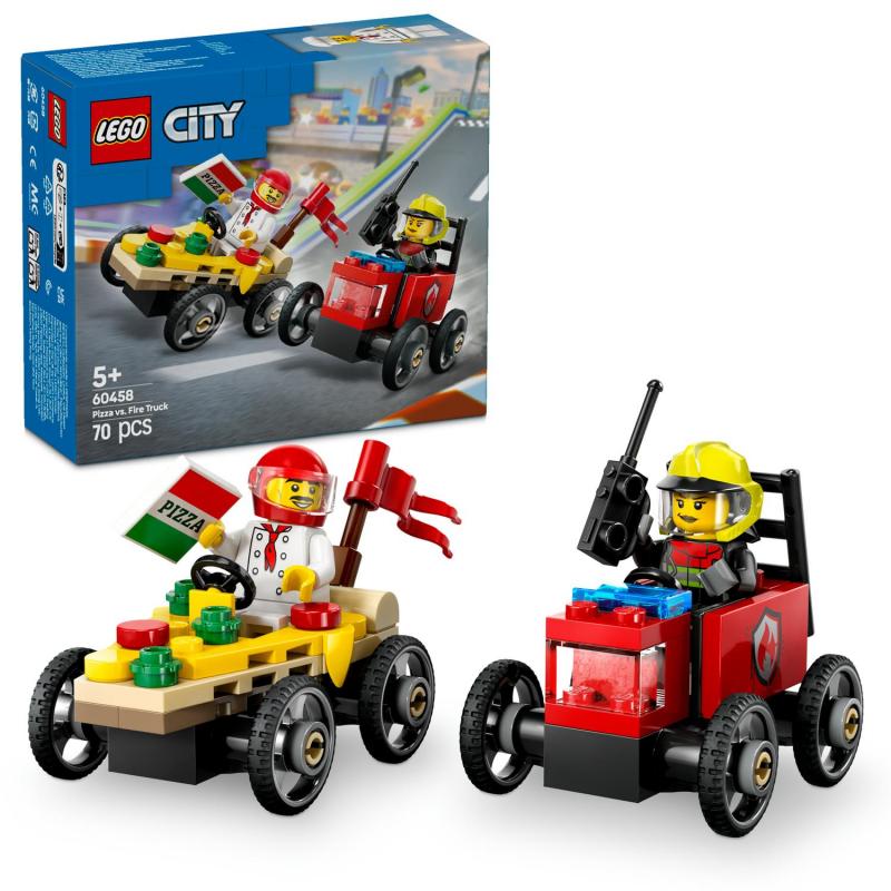 LEGO City 60458 Pretekársky balíček: Rozvoz pizzy vs. hasičské auto