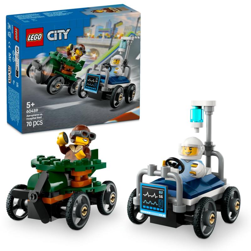 LEGO City 60459 Pretekársky balíček: Lietadlo vs. nemocničné lôžko