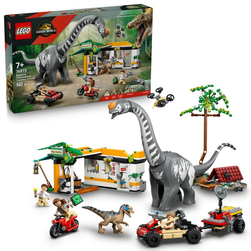 LEGO Jurasic World 76973 Misia na sledovanie raptora a titanosaura