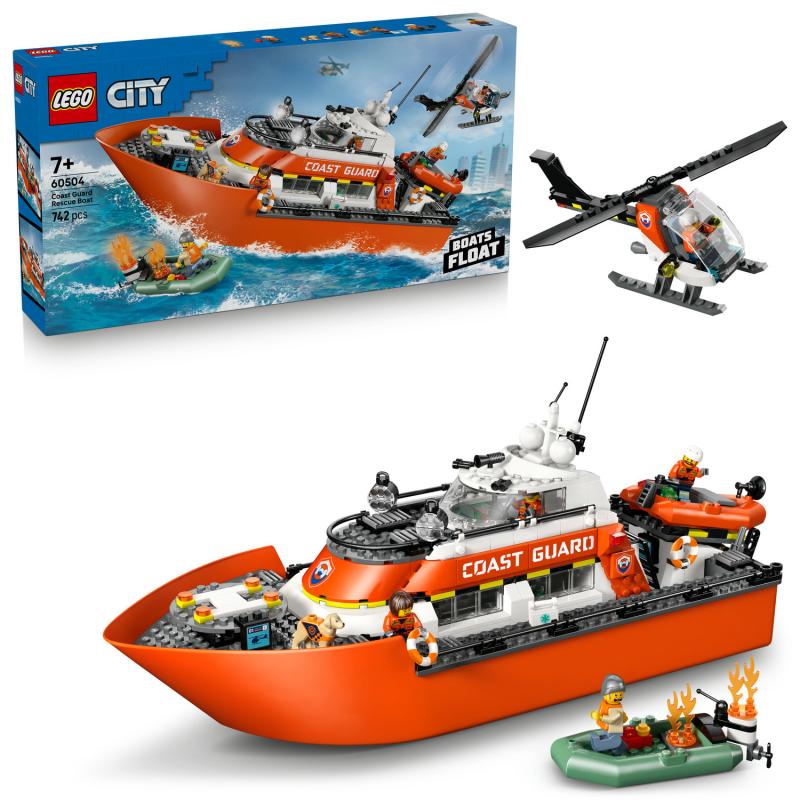 LEGO City 60504 Záchranný čln pobrežnej hliadky a vrtuľník