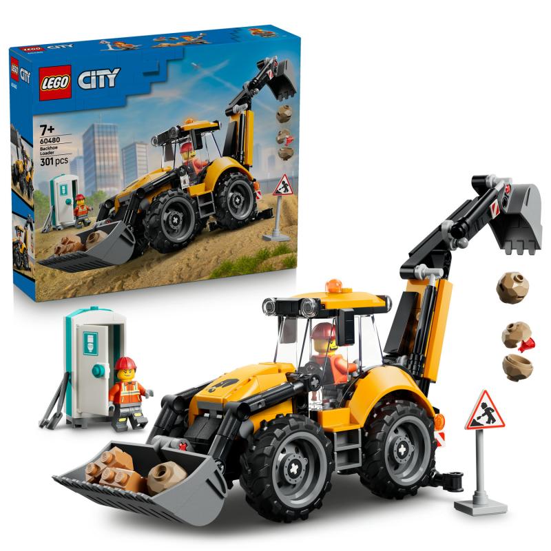 LEGO City 60480 Žltý nakladač s rýpadlom